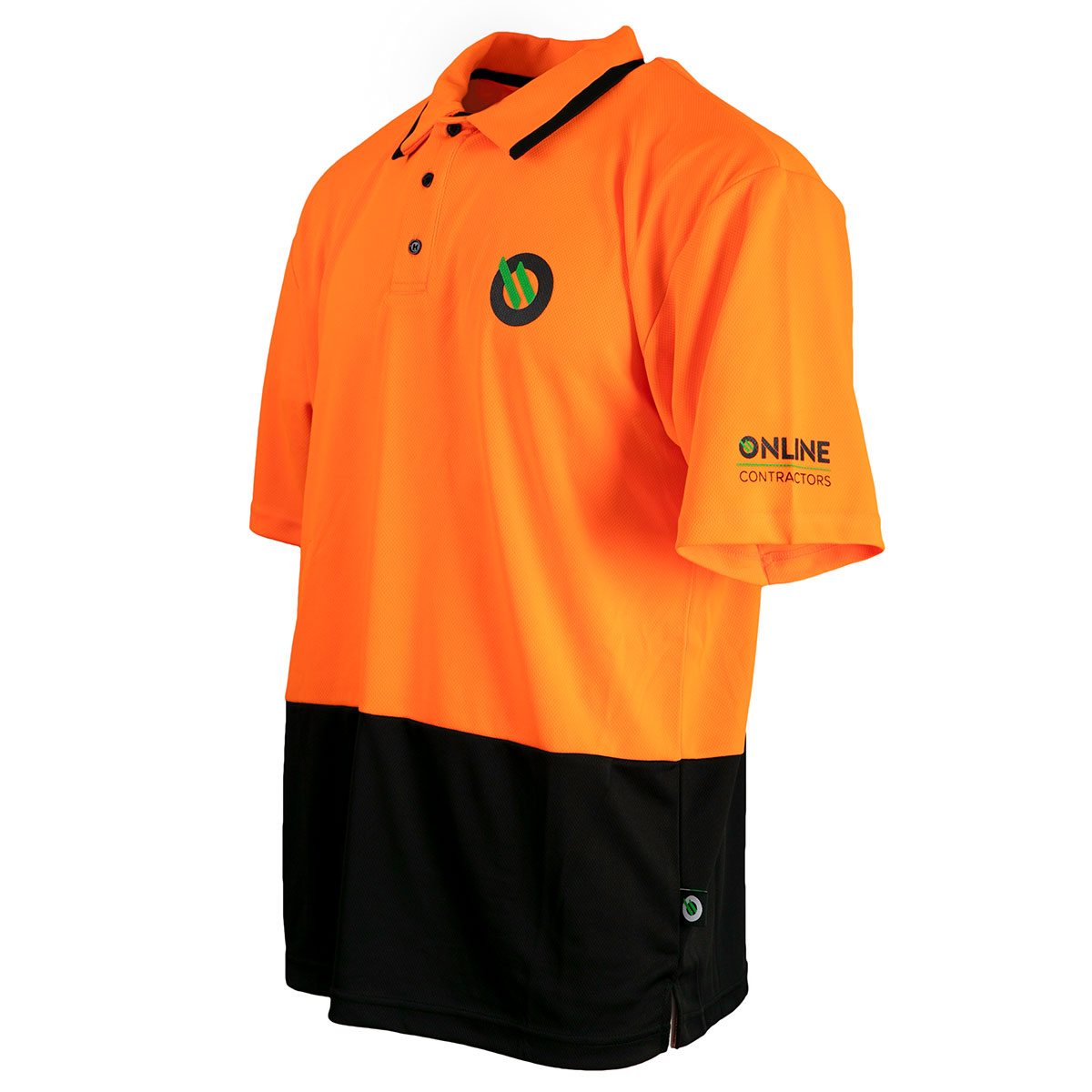 Online Contractors Birdseye Polyester Polo Shirt with Screen Printed Logos